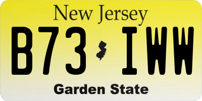 NJ license plate B73IWW