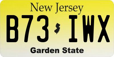 NJ license plate B73IWX