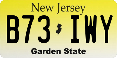 NJ license plate B73IWY