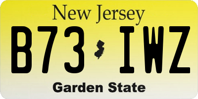 NJ license plate B73IWZ