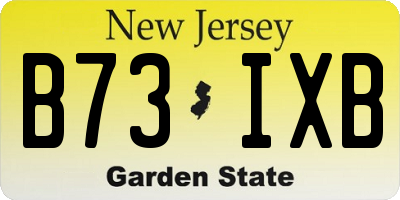 NJ license plate B73IXB