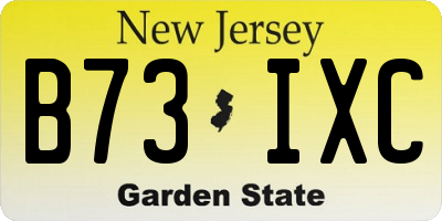 NJ license plate B73IXC