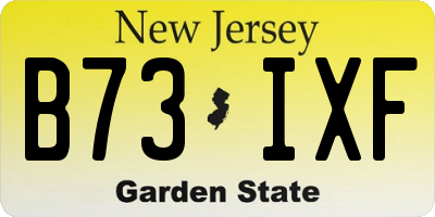 NJ license plate B73IXF