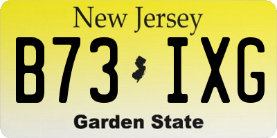 NJ license plate B73IXG