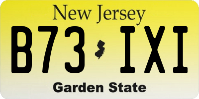 NJ license plate B73IXI