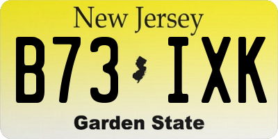 NJ license plate B73IXK