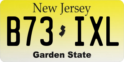 NJ license plate B73IXL