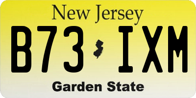 NJ license plate B73IXM