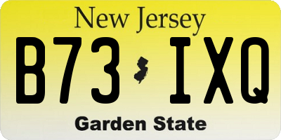 NJ license plate B73IXQ
