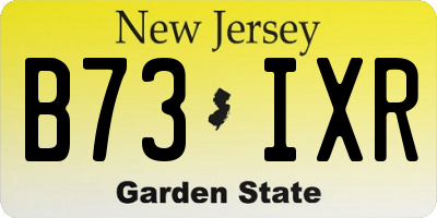 NJ license plate B73IXR