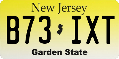 NJ license plate B73IXT