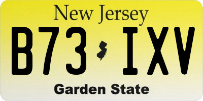 NJ license plate B73IXV