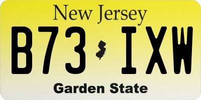 NJ license plate B73IXW