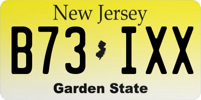 NJ license plate B73IXX