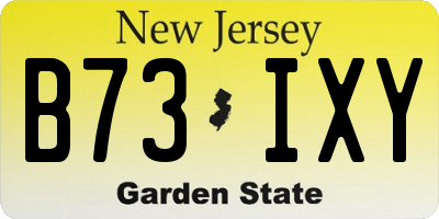 NJ license plate B73IXY