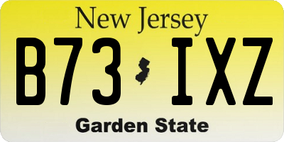 NJ license plate B73IXZ
