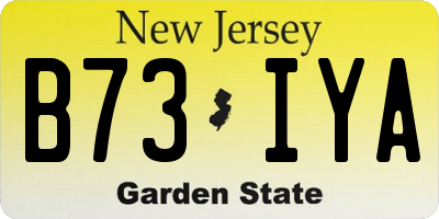 NJ license plate B73IYA