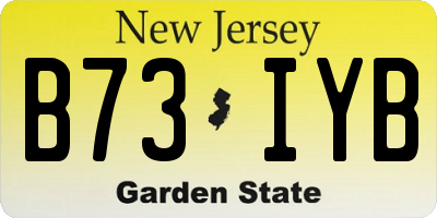 NJ license plate B73IYB
