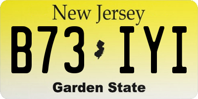 NJ license plate B73IYI
