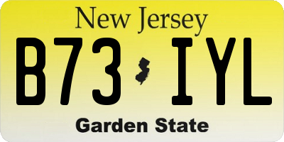 NJ license plate B73IYL