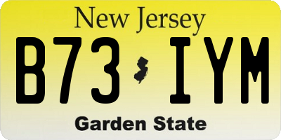 NJ license plate B73IYM