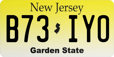 NJ license plate B73IYO