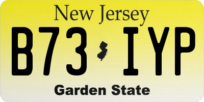 NJ license plate B73IYP