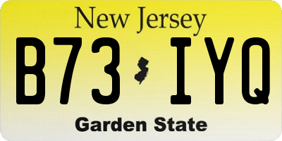 NJ license plate B73IYQ