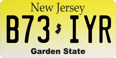 NJ license plate B73IYR