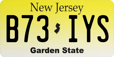 NJ license plate B73IYS