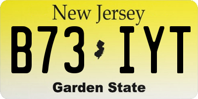 NJ license plate B73IYT
