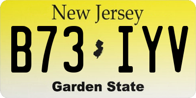 NJ license plate B73IYV