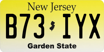 NJ license plate B73IYX