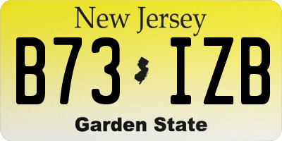 NJ license plate B73IZB
