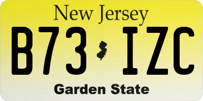 NJ license plate B73IZC