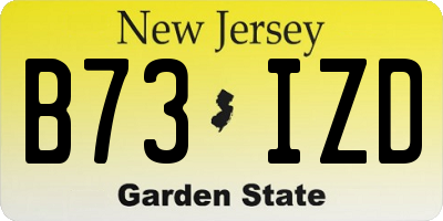 NJ license plate B73IZD