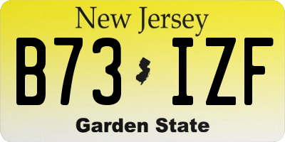 NJ license plate B73IZF