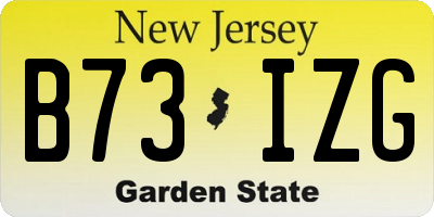 NJ license plate B73IZG