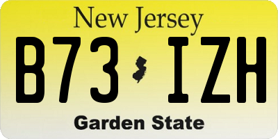 NJ license plate B73IZH