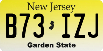 NJ license plate B73IZJ