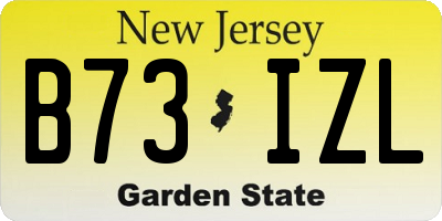 NJ license plate B73IZL