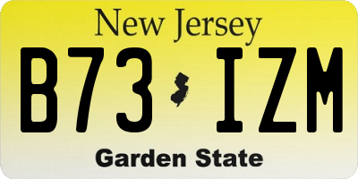 NJ license plate B73IZM