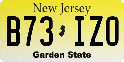 NJ license plate B73IZO