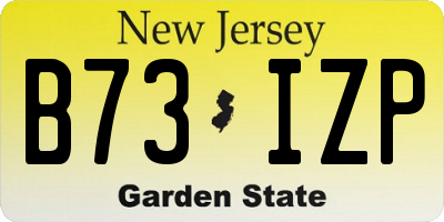 NJ license plate B73IZP