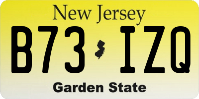 NJ license plate B73IZQ