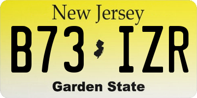 NJ license plate B73IZR