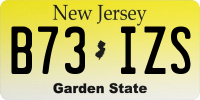NJ license plate B73IZS