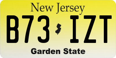 NJ license plate B73IZT