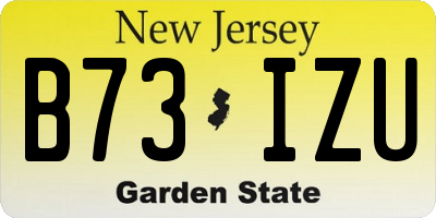 NJ license plate B73IZU