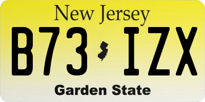 NJ license plate B73IZX